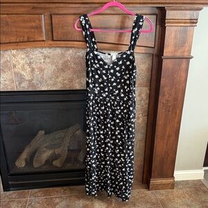 Ava & Viv tiered midi dress black floral print size 1X